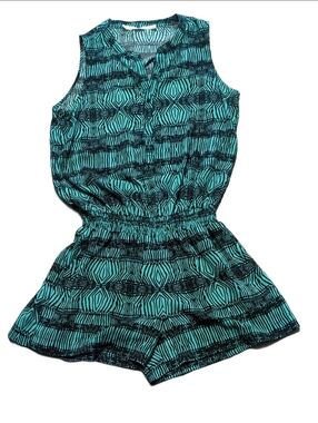Gibson Green Black Sleeveless Romper Size Medium